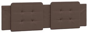 Estrutura cama c/ cabeceira 180x200cm couro artificial castanho