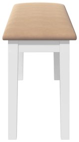 Banco 110 cm madeira seringueira maciça branco