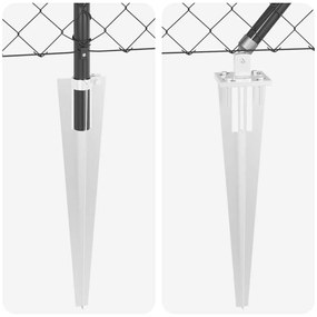 Conjunto de Postes de Cerca Cinzeto 0.8 x 10 m Aço Galvanizado
