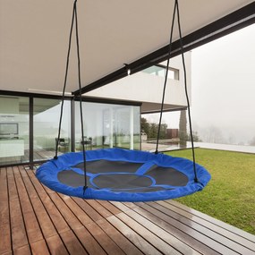 Baloiço redondo Ø 110 cm 4 argolas incluídas Metal com revestimento epóxi Oxford Alta densidade Azul