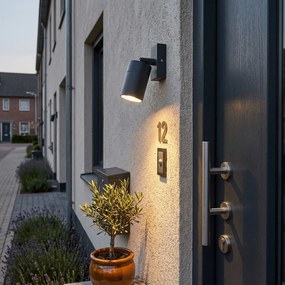 Candeeiro de parede exterior antracite IP44 rotativo e inclinável - Solo