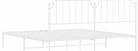Estrutura de cama com cabeceira 160x200 cm metal branco
