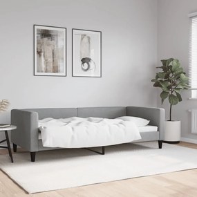 Sofá-cama 90x200 cm tecido cinzento-claro