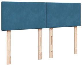 Cama com molas/colchão 160x200 cm veludo azul
