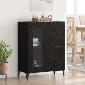 vidaXL Buffet com gaveta Carvalho Preto 69,5 x 34 x 90 cm