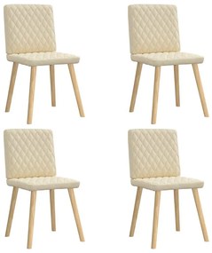 Cadeiras de jantar 4 pcs tecido cor creme