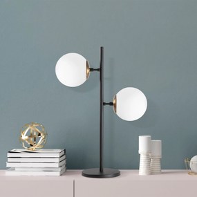 Candeeiro de Mesa Fazli – Preto, Dourado, Branco – 40 x 17 x 57 cm