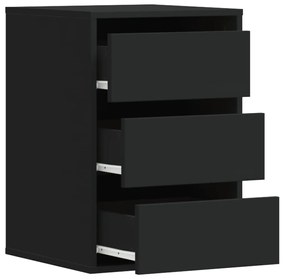 Cómoda com 3 Gavetas - 40x41x58 cm - derivados de madeira - preto