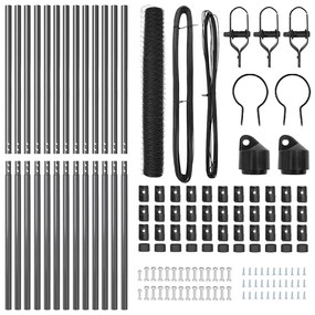 Conjunto de Cercas Conjunto de 2 Cinza Metal 25 x 1,2 m Durável