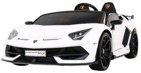 Carro elétrico para Crianças 2 Lugares Lamborghini SVJ DRIFT Rodas espuma  EVA, e plástica (trás) assento couro ecológico Branco