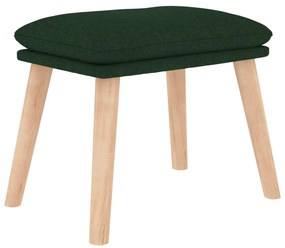 Cadeira de descanso com banco tecido verde-escuro