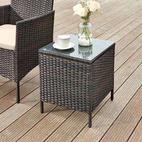 Conjunto de jardim de 3 peças, 2 cadeiras + 1 mesa Castanho-taupe