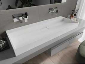 Mexen Ava lavatório sobre bancada de conglomerado B/O 120 x 46 cm, branco - 23011200