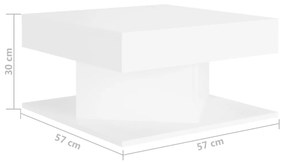 Mesa de centro 57x57x30 cm contraplacado branco