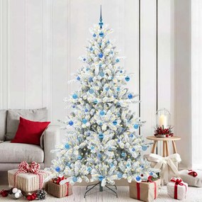 vidaXL Árvore de Natal Articulada Artificial Branco 210 cm PVC e Aço