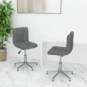 vidaXL Cadeiras de jantar giratórias 2 pcs tecido cinzento-claro