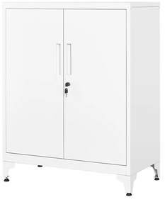 Armário arquivador com fechadura e 2 portas 40 x 80 x 90 cm Branco