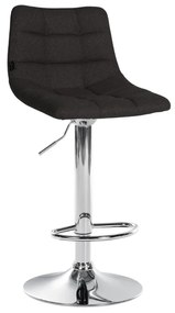 Banco de bar Jerry em tecido com estrutura cromada 87-108,5 x 43 x 46,5 cm Preto