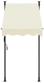 Toldo retrátil 100x150 cm tecido e aço cor creme