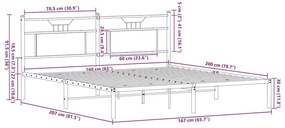 Estrutura cama s/ colchão derivados de madeira carvalho sonoma