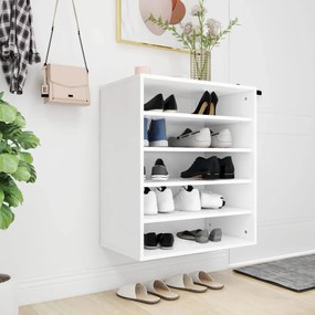 vidaXL Armário para sapatos 60x35x70 cm derivados de madeira branco
