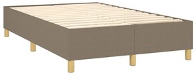Cama com molas/colchão 120x200 cm tecido castanho-acinzentado