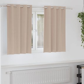 vidaXL Cortinas 2 pcs Cinzento-acastanhado 140 x 140 cm Poliéster