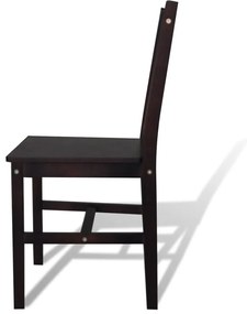 Cadeiras de jantar 4 pcs madeira de pinho castanho-escuro