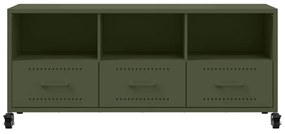 Móvel de TV 100,5x39x43,5 cm aço verde-azeitona