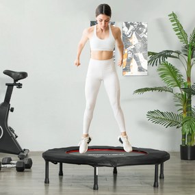 Trampolim Fitness Ø102 cm Trampolim Fitness Dobrável com Estrutura de Aço Antiderrapante Ø102x22 cm Vermelho