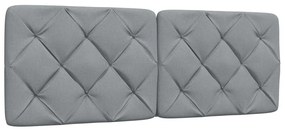 Cama com colchão 140x200 cm tecido cinzento-claro