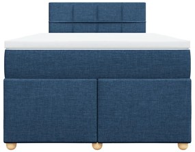 Cama boxspring com colchão 120x190 cm tecido azul