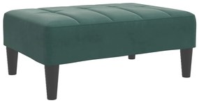 Sofá-cama 2 lugares c/ apoio de pés veludo verde-escuro