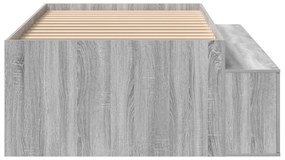 Estrutura de Cama com Armazenamento Cinza Sonoma 75x190 cm