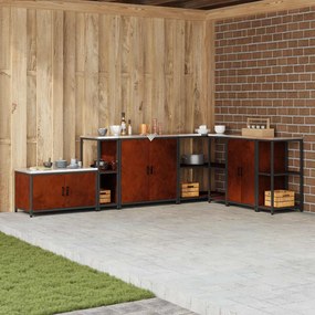 vidaXL Armazenamento de Cozinha Ferro Enferrujado 60 x 50 x 92 cm Aço