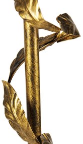 Candeeiro de pé vintage dourado antigo com aba-jour verde - Linden Clássico / Antigo