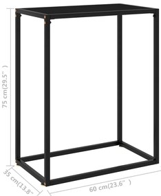 Mesa consola 60x35x75 cm vidro temperado preto