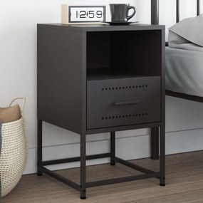vidaXL Mesa de cabeceira 36x39x60,5 cm aço preto