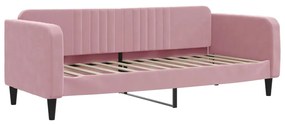 Sofá-cama com colchão 80x200 cm veludo rosa