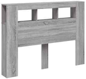 Cabeceira c/ LEDs 140x18,5x103,5 cm sonoma cinzento