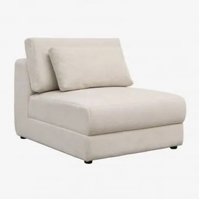 Módulo Central Para Sofá Modular Com Encosto De Cabeça Regulável Em Chenille Cataline Chenille Beige Creme - Sklum
