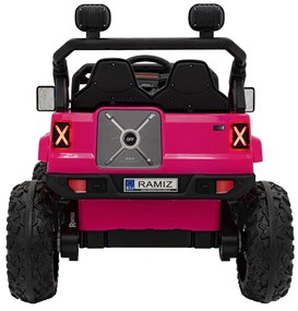 Jipe elétrico para Crianças 12V 4x4 OFF ROAD Speed Rodas de EVA, Assento de couro Rosa