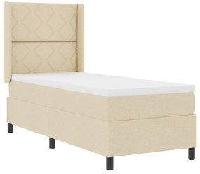 Cama Box Spring com Colchão Creme 80x200 cm Tecido