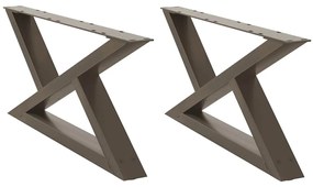 Pés para mesa de centro 2 peças aço natural 70x(30-31,3) cm aço
