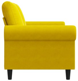 Sofá de 2 lugares veludo 120 cm amarelo