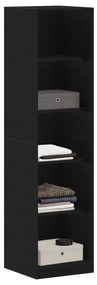 Guarda-roupa vidaXL em Carvalho Preto de 50x50x200 cm em Madeira de En