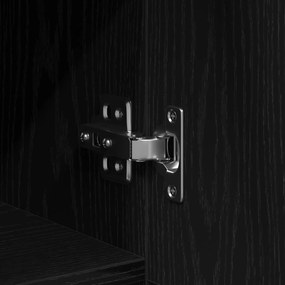 Armário para TV vidaXL Preto Carvalho 150x30x50 cm Madeira engenheirad