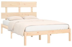 Estrutura de cama 140x190 cm madeira maciça