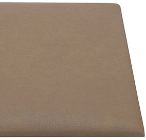 Painel parede 12pcs 90x30 cm couro artificial 3,24m² cappuccino