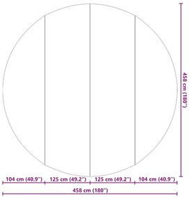 Capa de Piscina Redonda Preta Plástico Ø 458 cm Capa de Piscina